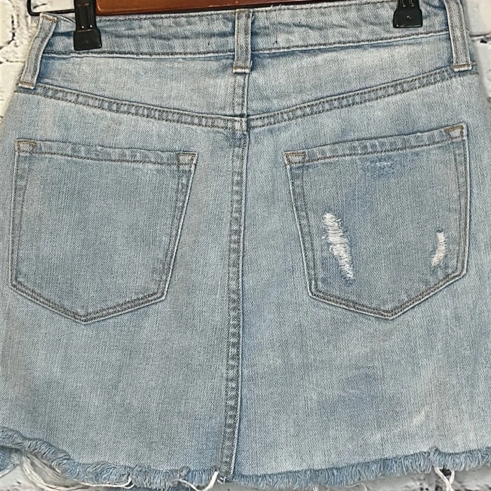 Vervet Distressed High Rise Blue Jean Denim Skirt Size X-Small